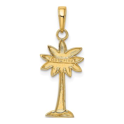 14K Yellow Gold Palm Tree Pendant – view 4