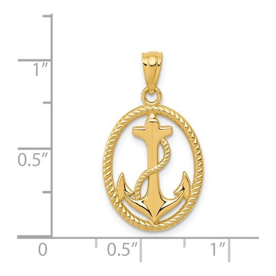 14K Yellow Gold Anchor Pendant – view 5