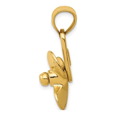 14K Yellow Gold 3-D Moveable Propeller Pendant – view 3