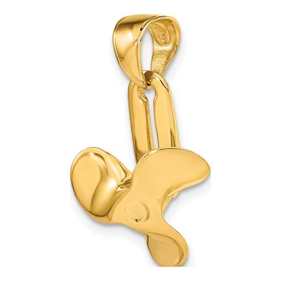14K Yellow Gold 3-D Moveable Propeller Pendant – view 6