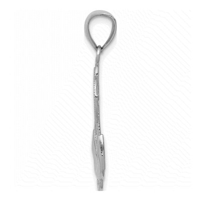 14K White Gold Anchor Pendant – view 3