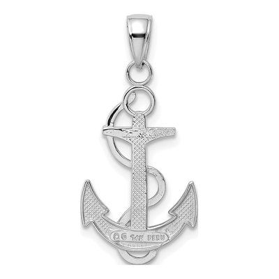 14K White Gold Anchor Pendant – view 4