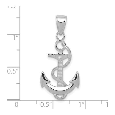 14K White Gold Anchor Pendant – view 5