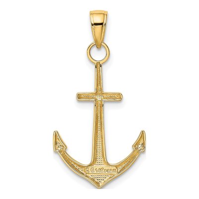 14K Yellow Gold Anchor Pendant – view 4