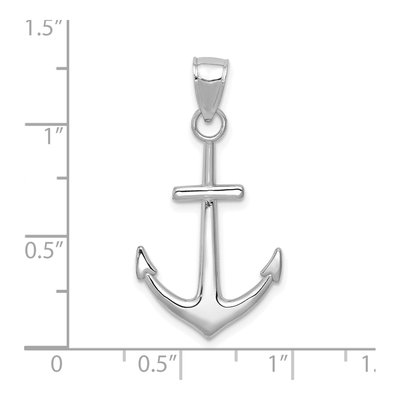 14K White Gold Anchor Pendant – view 5