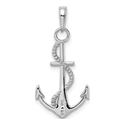 14K White Gold Anchor Pendant – view 4