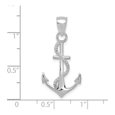 14K White Gold Anchor Pendant – view 5