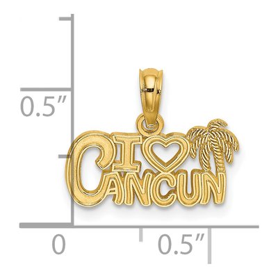 14K Yellow Gold I Heart Cancun Cut-Out Charm – view 4