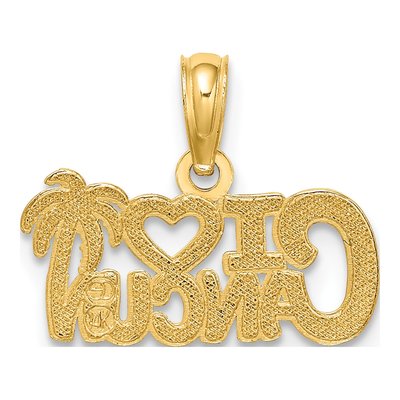 14K Yellow Gold I Heart Cancun Cut-Out Charm – view 5