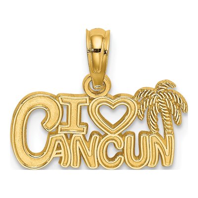 14K Yellow Gold I Heart Cancun Cut-Out Charm