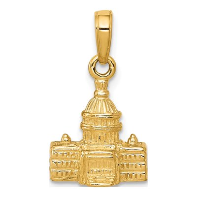 14K Yellow Gold Washington D.C Capitol Pendant