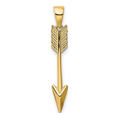 14K Yellow Gold 3-D Arrow Pendant – view 4