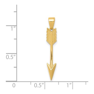14K Yellow Gold 3-D Arrow Pendant – view 5