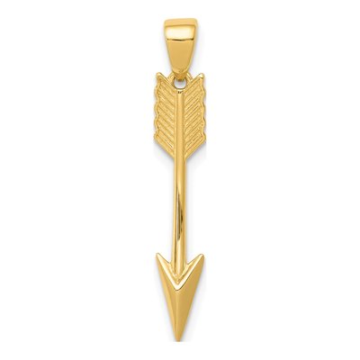 14K Yellow Gold 3-D Arrow Pendant