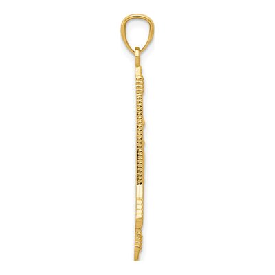 14K Yellow Gold Bow Arrow Pendant – view 3