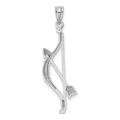 14K White Gold Bow Arrow Pendant – view 4