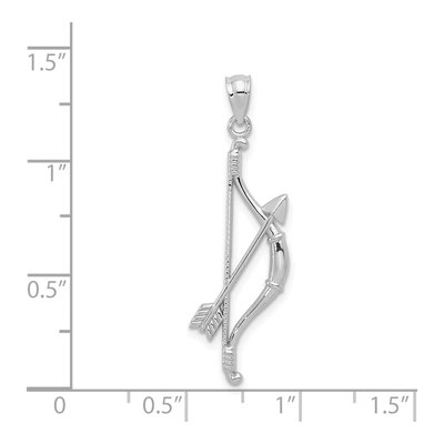 14K White Gold Bow Arrow Pendant – view 5