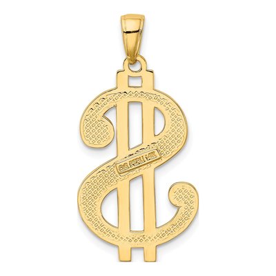14K Yellow Gold Dollar Sign Pendant – view 4