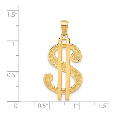 14K Yellow Gold Dollar Sign Pendant – view 5