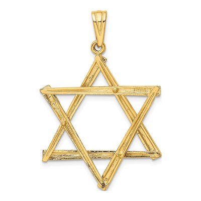 14K Yellow Gold Large Cut-Out Star of David Pendant – view 4