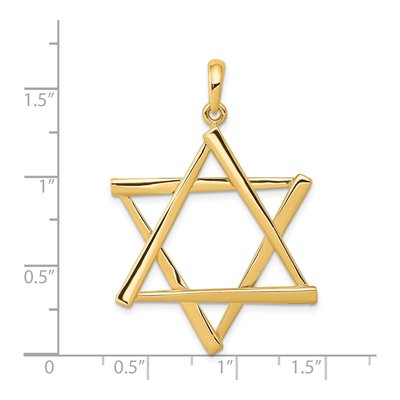 14K Yellow Gold Large Cut-Out Star of David Pendant – view 5