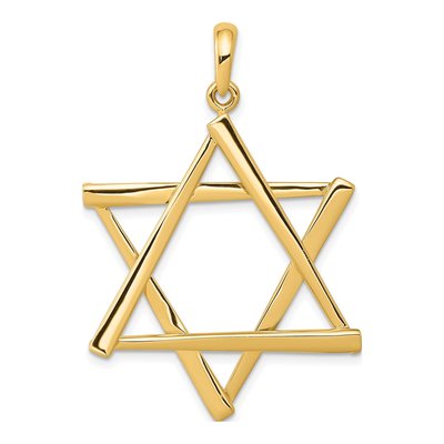14K Yellow Gold Large Cut-Out Star of David Pendant