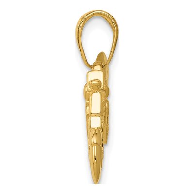 14K Yellow Gold 3-D Motorcycle Pendant – view 3
