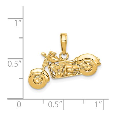 14K Yellow Gold 3-D Motorcycle Pendant – view 5
