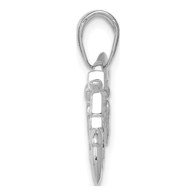 14K White Gold 3-D Motorcycle Pendant – view 3