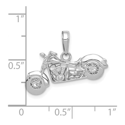 14K White Gold 3-D Motorcycle Pendant – view 5