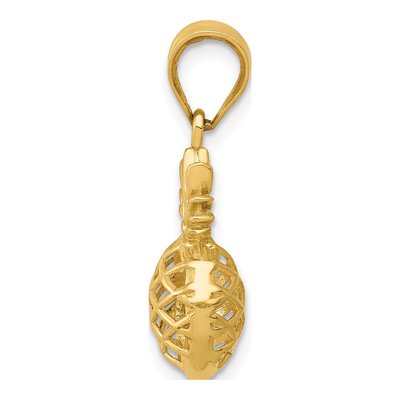 14K Yellow Gold 3-D Pineapple Pendant – view 3