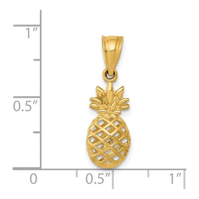 14K Yellow Gold 3-D Pineapple Pendant – view 5
