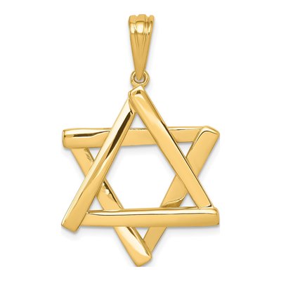 14K Yellow Gold Star of David Pendant