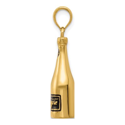 14K Yellow Gold 3-D Champagne Bottle Pendant – view 3