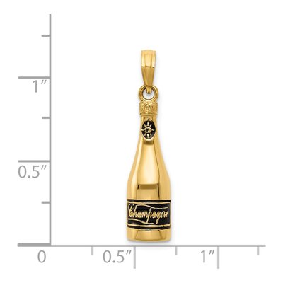 14K Yellow Gold 3-D Champagne Bottle Pendant – view 5