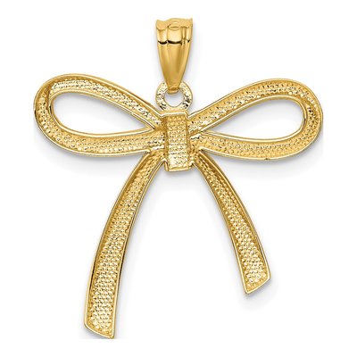 14K Yellow Gold Bow Pendant – view 4