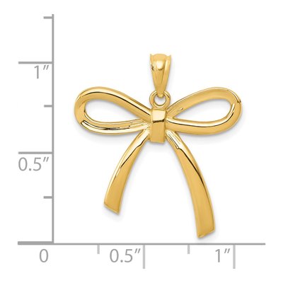 14K Yellow Gold Bow Pendant – view 5