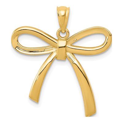 14K Yellow Gold Bow Pendant