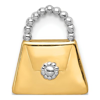 14K Yellow Gold Purse Slide Pendant