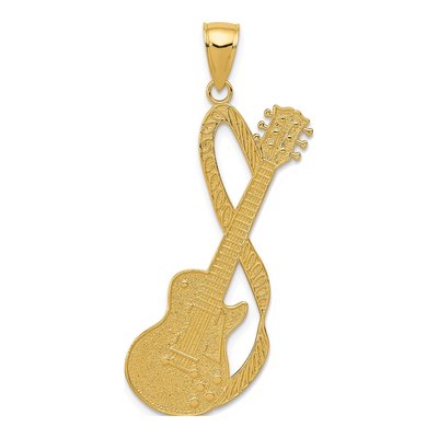 14K Yellow Gold Electric Guitar Pendant