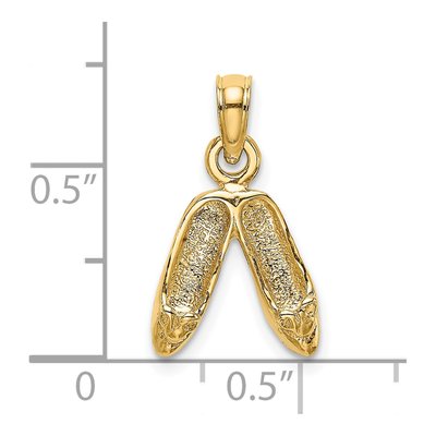 14K Yellow Gold Ballerina Slippers Charm – view 4