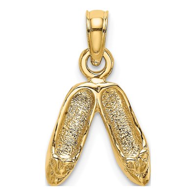 14K Yellow Gold Ballerina Slippers Charm