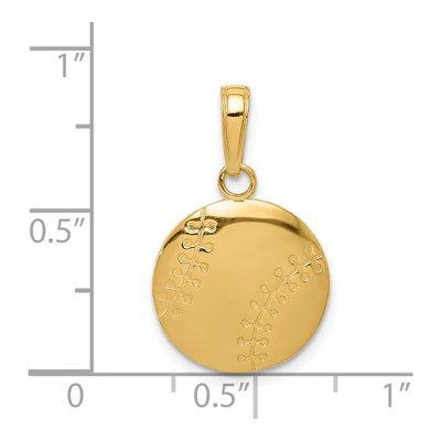 14K Yellow Gold Baseball Pendant – view 5