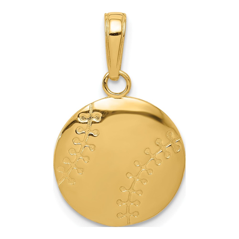 14K Yellow Gold Baseball Pendant