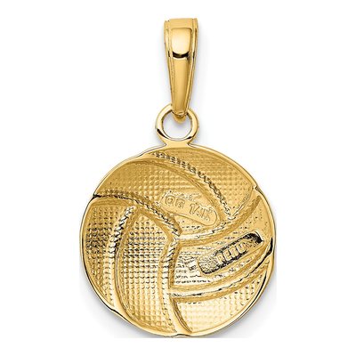 14K Yellow Gold Volleyball for Sports Fans Pendant – view 4