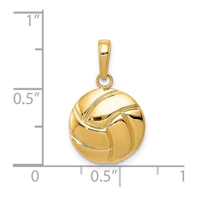 14K Yellow Gold Volleyball for Sports Fans Pendant – view 5