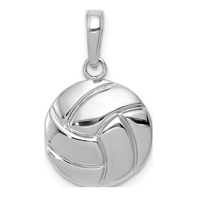 14K White Gold Volleyball Pendant