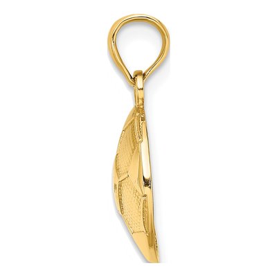 14K Yellow Gold Domed Soccer Ball Pendant – view 3