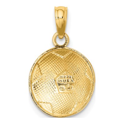 14K Yellow Gold Domed Soccer Ball Pendant – view 5