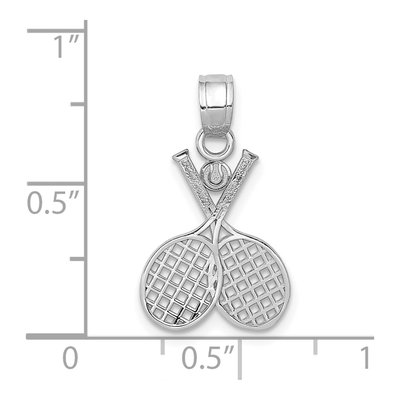 14K White Gold Tennis Racquet Pendant – view 4
